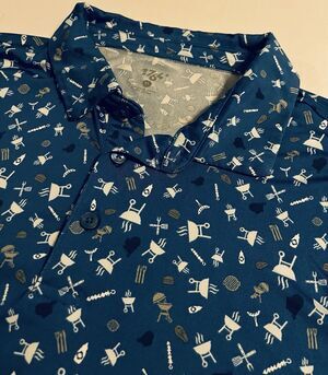 1764 Golf Signature Performance Grill Cookout Summer BBQ Polo Shirt XL Stretch